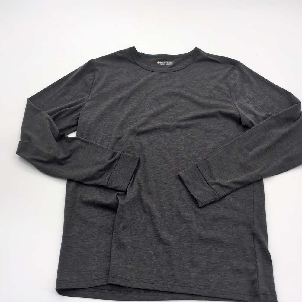 Heat Keep Mens Gray Thermal Long Sleeve Shirt Size Medium Base Layer WPL 11560